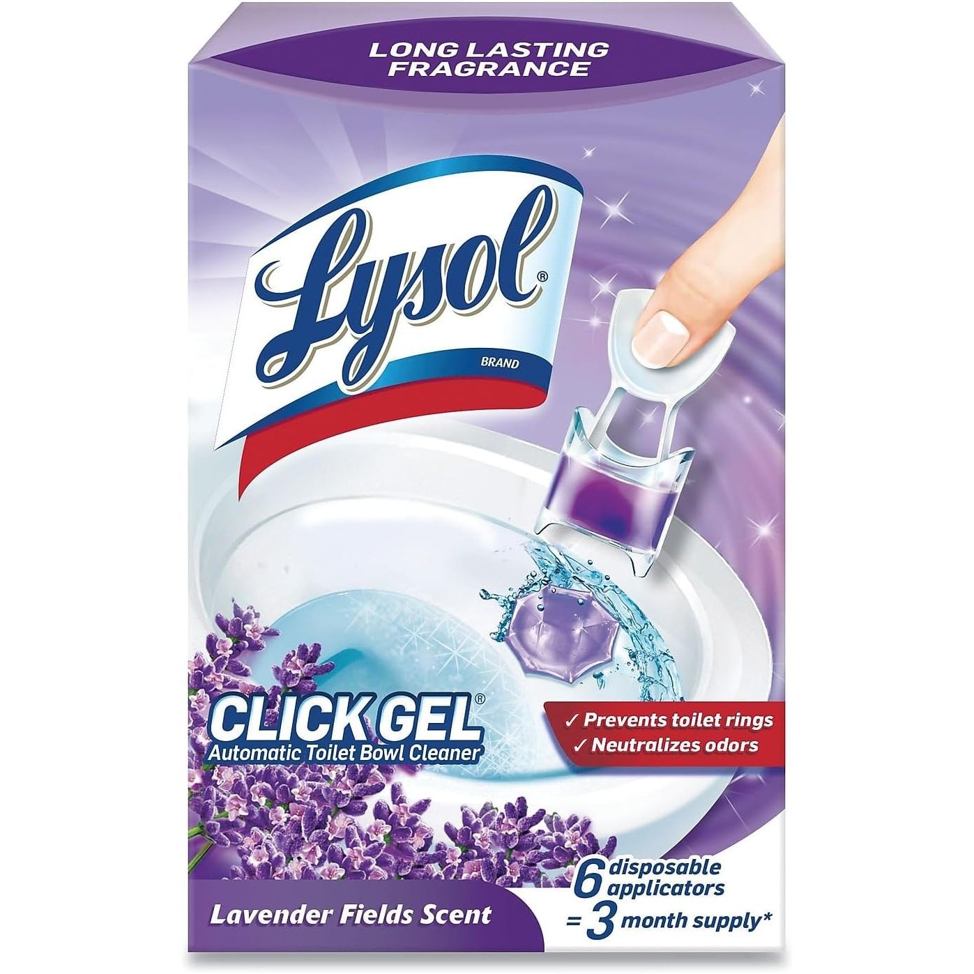 Buy now Lysol Click Gel Automatic Toilet Bowl Cleaner, Toilet Gel Stamp, Toilet Freshener, Bathroom Essentials, Refreshing Mango & Hibiscus Scent, 6 Count (Pack of 1) 6 Count (Pack of 1) Lavender at indiglob india