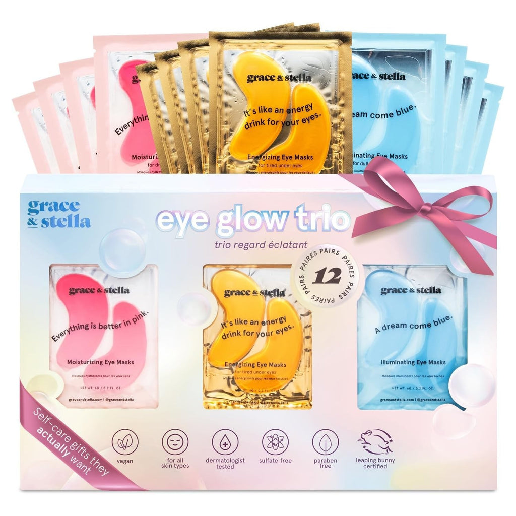 Buy now grace & stella Award Winning Under Eye Mask - Gifts for Women - Reduce Dark Circles, Puffy Eyes, Wrinkles, Under Eye Patches - Birthday, Bachelorette Party Favors - Vegan Self Care (24 Pairs, Pink) at indiglob india