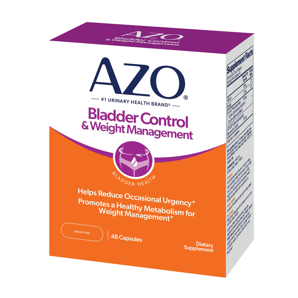 AZO Bladder Control with Go-Less & Weight Management Supplement 48 Capsules | Drug-Free Bladder Support, Made to Promote Healthy Metabolism, Reduce Occasional Urgency & Leakage, Promote Bladder Function*