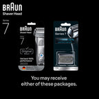 Braun Series 7 70S Electric Shaver Head Replacement Cassette – Silver | Foil and cutter set, fits select electric models, designed for a closer shave