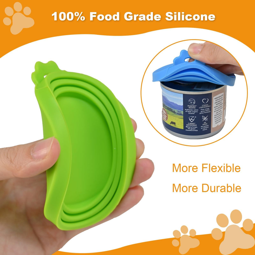 Yobbai 9 Pack Silicone Pet Food Can Lids, Universal Dog & Cat Food Covers, Fits 3 to 13.2 oz Cans, Airtight, BPA-Free, Dishwasher Safe, Reusable