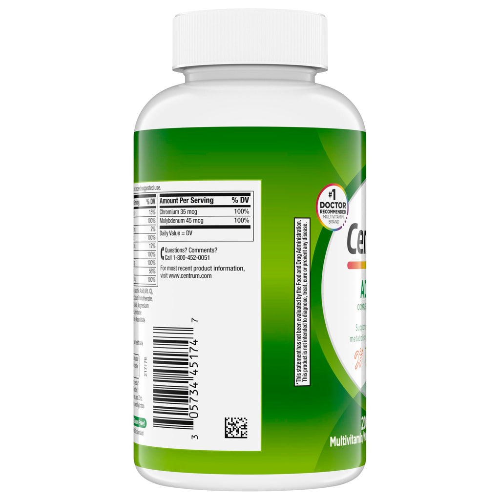 Centrum Multivitamin for Adults 18 and Over, 200 Tablets | Contains B Vitamins, Vitamin C, Vitamin E and Antioxidants, Supports Healthy Immune Response, GLP-1 Support