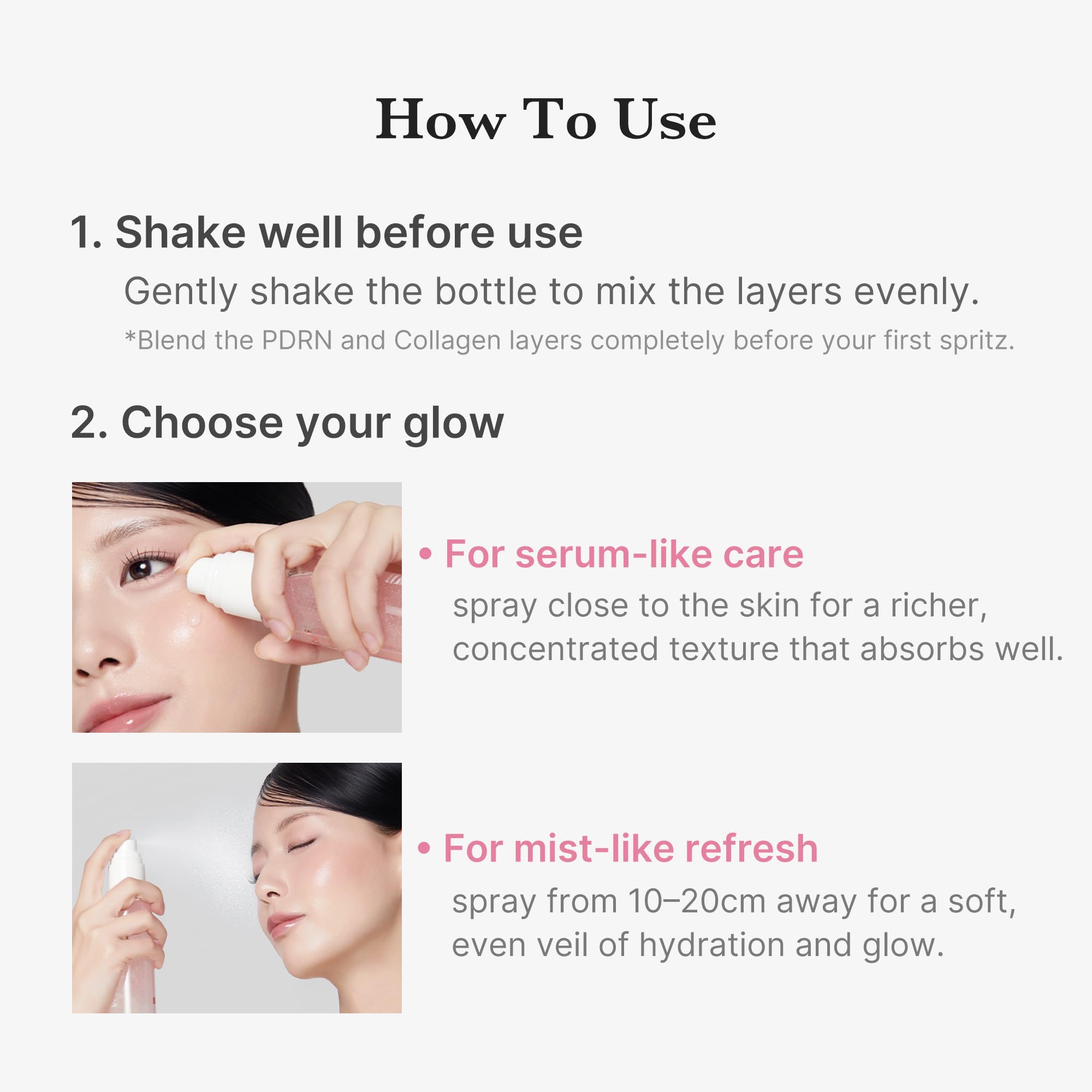 medicube Jelly Mist Serum with Pink PDRN Collagen, 2.02 fl.oz | Dual-Texture Glow Spray with Niacinamide, Glutathione, Hyaluronic Acid, Ceramide - Hydration, Radiance, Plump-Looking Skin
