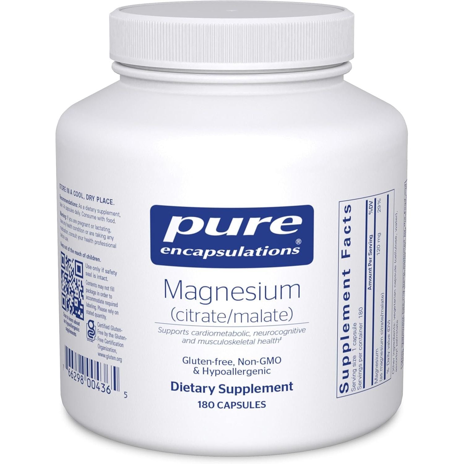 Buy now Pure Encapsulations Magnesium (Citrate/Malate) - Magnesium Supplement to Support Nutrient Utilization, Energy, Bones & Heart Health* - with Magnesium Citrate & Malate - 180 Capsules at indiglob india
