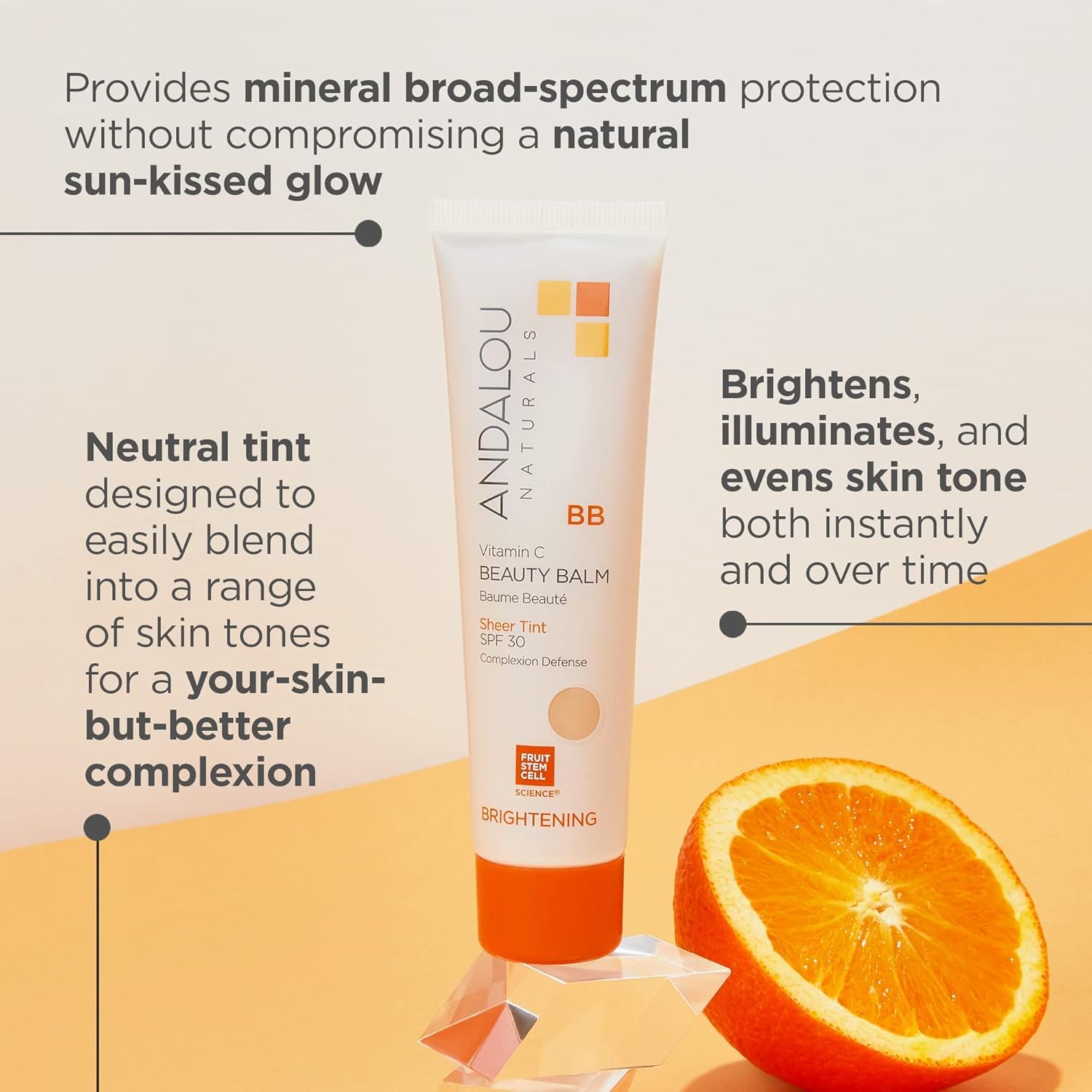 Buy now Andalou Naturals Vitamin C BB Beauty Balm Sheer Tint SPF 30 - 2-in-1 BB Cream & Mineral Sunscreen for Face - With Non-Nano Zinc Oxide Skin Protection - 2 fl oz at indiglob india