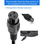 42V Replacement Charger 3-Prong, 42V 2A Electric Scooter Charger-36V Power Adapter for Jetson, Hover-1, Swagtron, Hoover, Razor, Gotrax