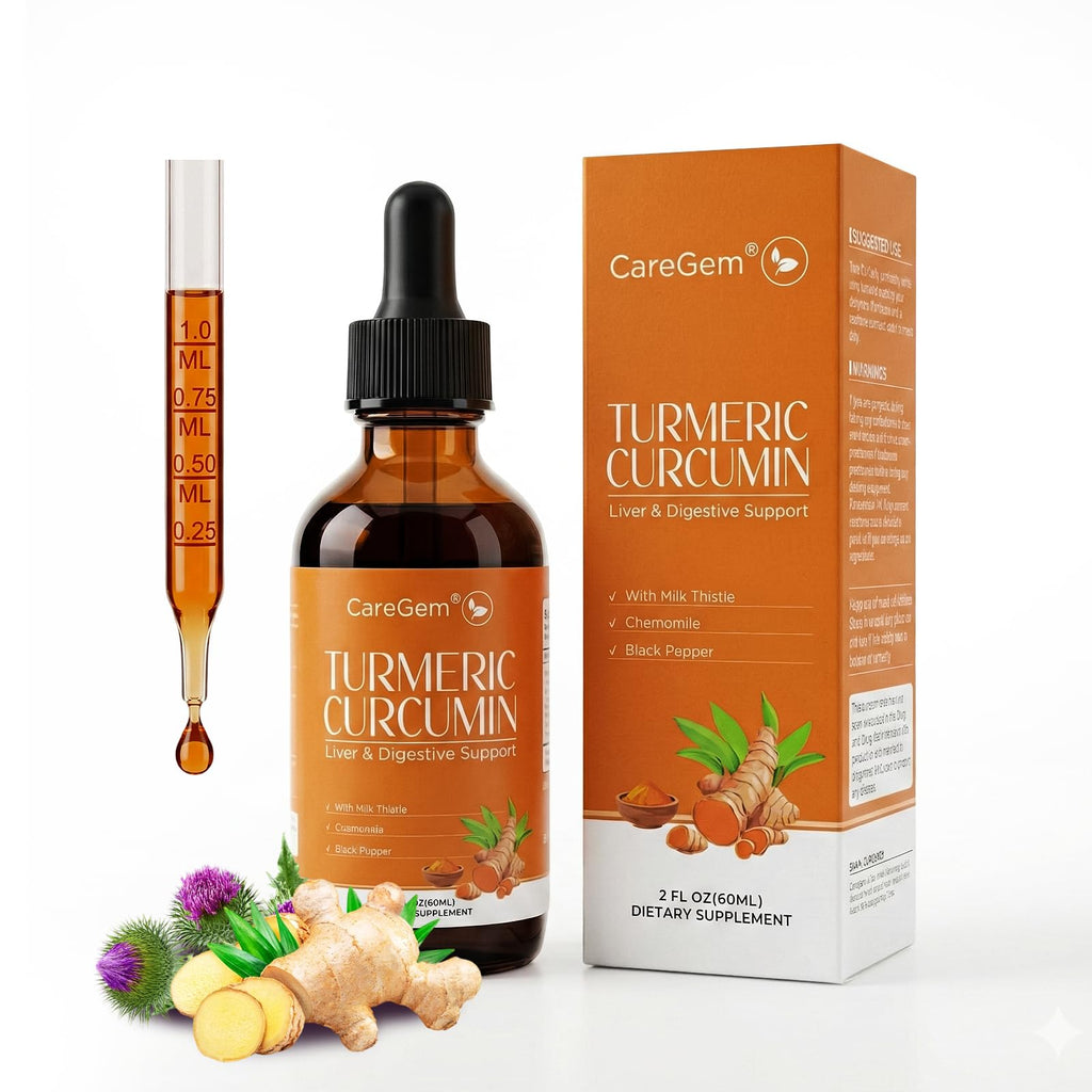 Turmeric Curcumin & Milk Thistle Drops, Liver Health & Joint Support, 2 oz