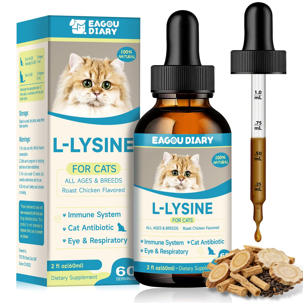 L Lysine for Cats Lysine, Cat Sneezing Cold Allergy Relief Immune 60ML
