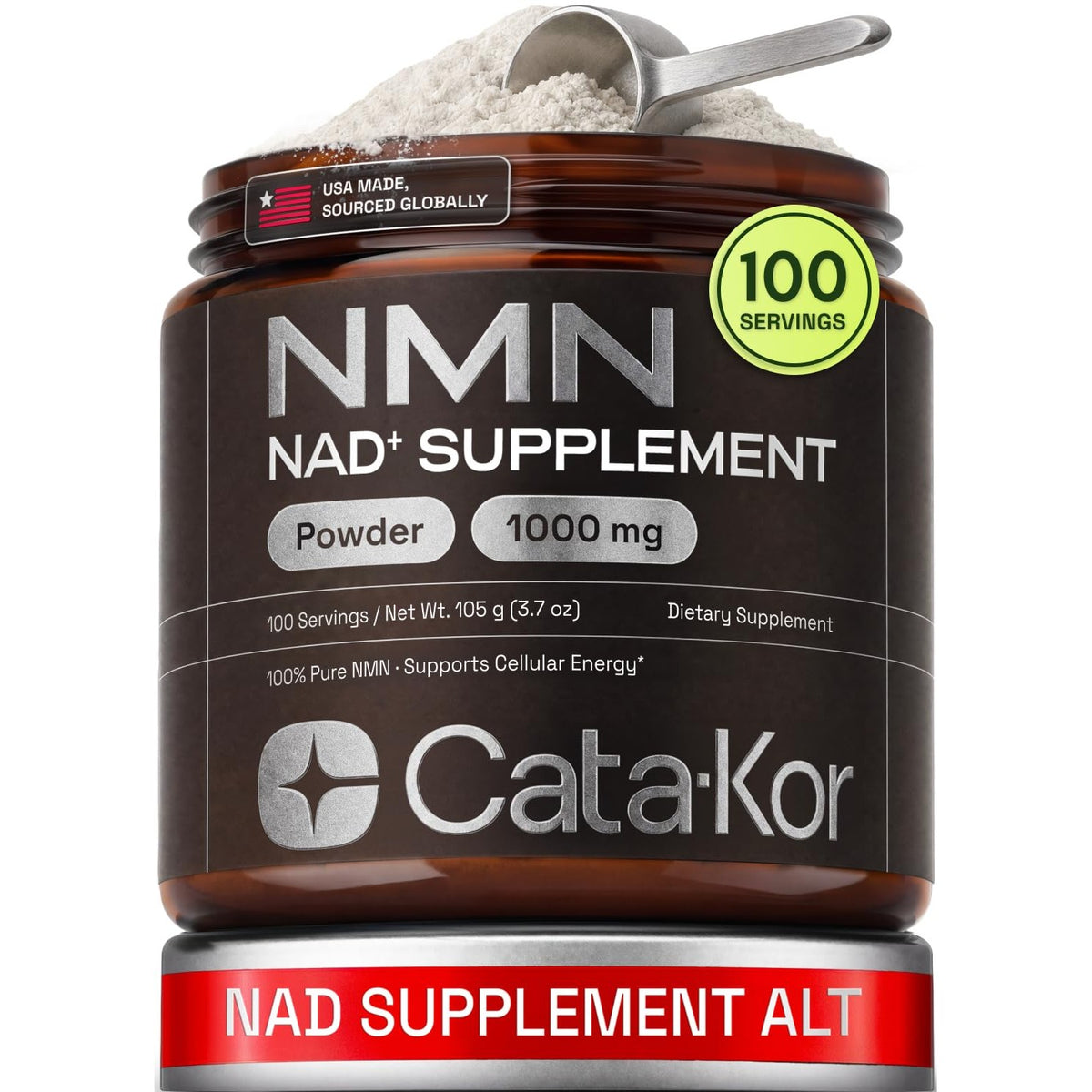 Cata-Kor NMN Supplement Powder 1000 mg - Pure NMN Powder 100 Servings 105g