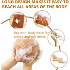 Buy now African Net Long Bathing Sponge,Net Exfoliating Back Scrubber for Body,Exfoliating Back Towel,Pack of 1 (Brown) at indiglob india