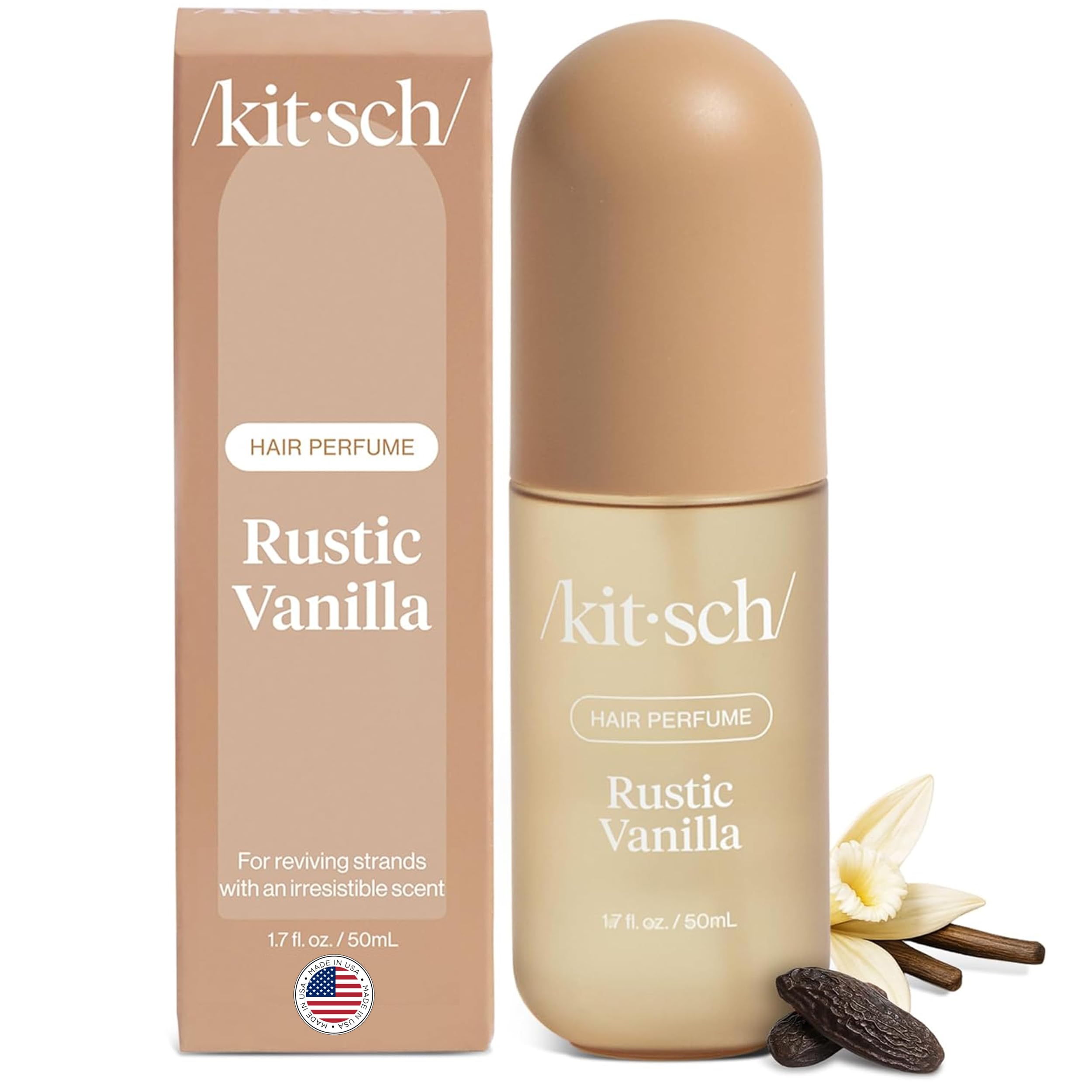 Buy now Kitsch Hair Perfume for Women - Pistachio Latte | Clean, Deodorizing & Patented Odor-Eliminating Technology Hair Spray & Body Mist - Freshen Hair, Body & Pillows - Coconut & Warm Coffee Scent - 50mL Rustic Vanilla at indiglob india