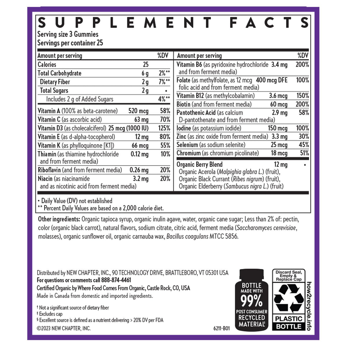 New Chapter Women's Multivitamin Gummies, Berry-Citrus, 75 Count