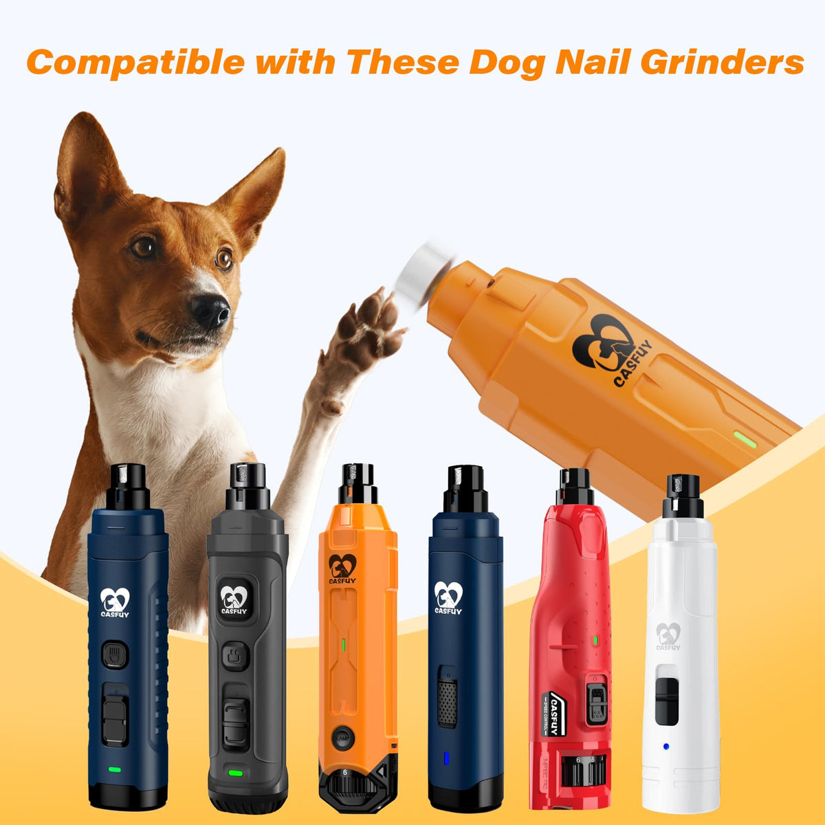 Casfuy Replacement Dog Nail Grinder Wheel – Compatible with Model N10, N20, N30, N50, N60, N65 (Not for Model N70 / N75 / N90)