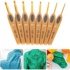 Buy now 8 Sizes Crochet Hooks Set,Ergonomic Crochet Hooks with Soft Rubber Handles and Number Marks for Grandmothers,Moms,Children,Beginners or Advanced Crochet Lovers at indiglob india