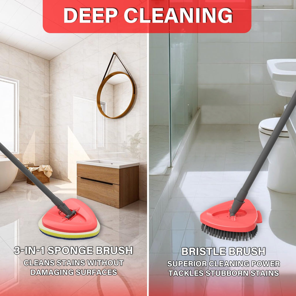 Spin Mop Replacement Head Compatible with O Cedar EasyWring 1 Tank,Scrubber Heads,Scrub Brush Attachment for Bathroom,Kitchen and Various of Hard Floors
