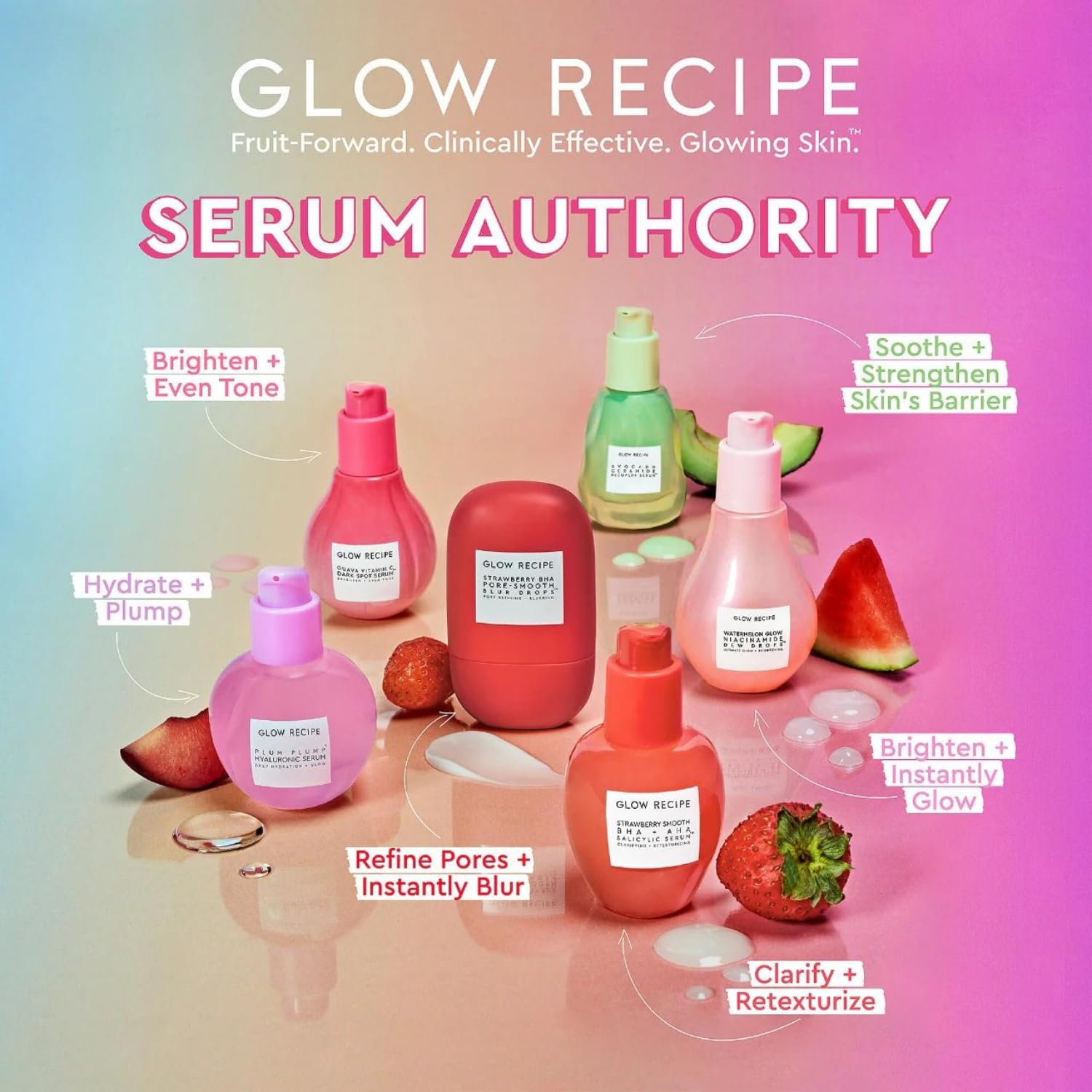Buy now Glow Recipe Strawberry Smoothing Salicylic Acid Serum - Blemish Clarifying Skin Care, AHA BHA Exfoliant + Pore Minimizer + Plumping Hyaluronic Acid + Brightening Allantoin - Korean Face Serum, 30ml at indiglob india