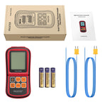 Buy now Proster Digital Thermocouple Temperature Thermometer Dual Channel - with Two K-Type Thermocouple Probe, Backlight LCD Thermometer for K J T E R S N Type at indiglob india