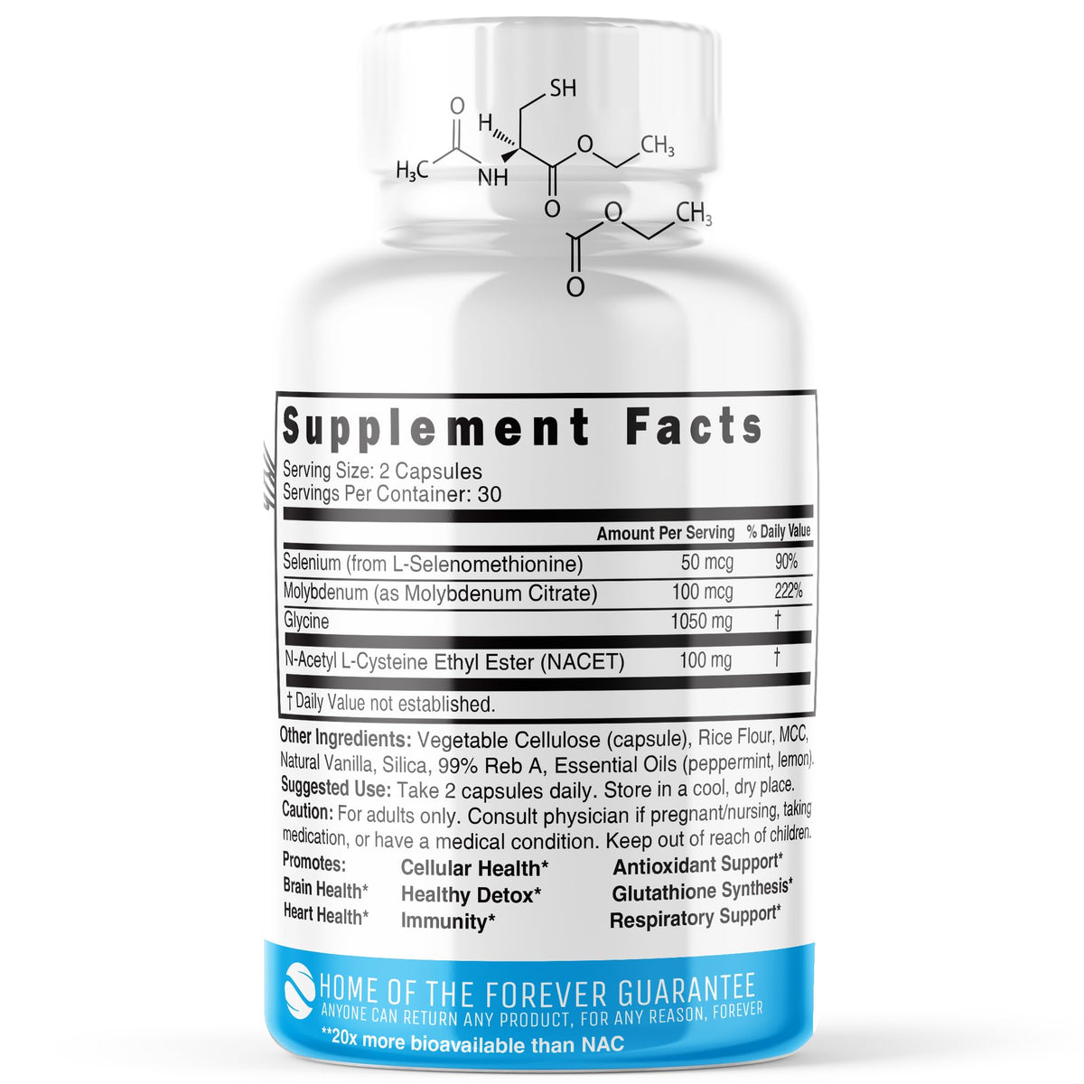 Nutri GlyNAC-ET N-Acetyl Cysteine Ethyl Ester + Glycine - NACET - 60 Caps