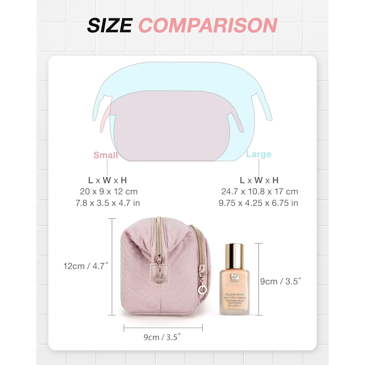 Buy now BAGSMART Travel Makeup Bag, Cosmetic Bag Make Up Organizer Case,Large Wide-open Pouch for Women Purse for Toiletries Accessories Brushes at indiglob india