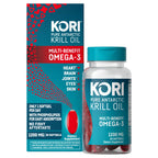 Kori Krill Oil Omega 3 Supplement, Antarctic Krill Oil with Superior Absorption vs Fish Oil, 1200mg Softgels,EPA & DHA, 30 Softgels