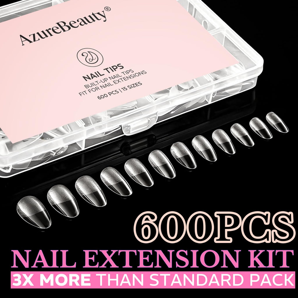 Shop 600pcs Medium Almond Nail Tips in a sleek case. Perfect for nail extensions. Available for order online.