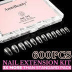 Shop 600pcs Medium Almond Nail Tips in a sleek case. Perfect for nail extensions. Available for order online.