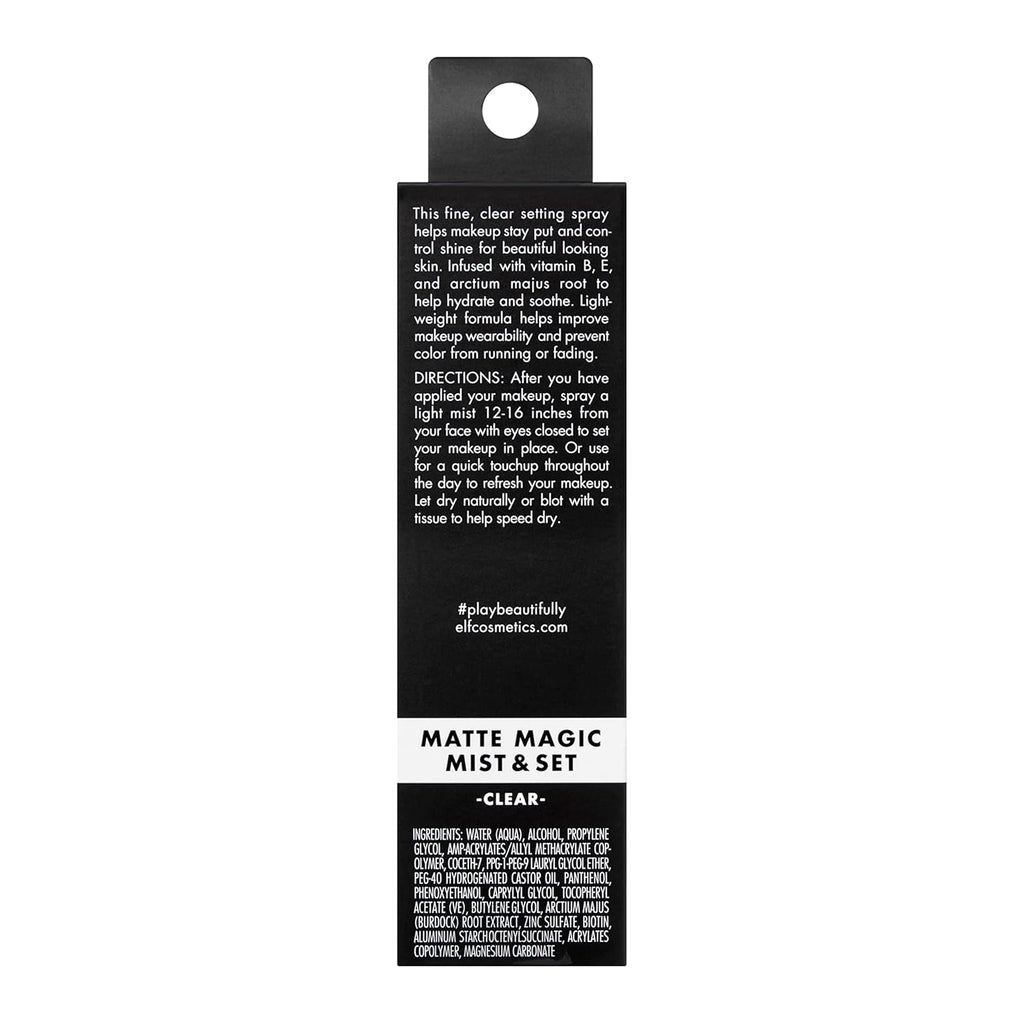 Buy now e.l.f., Matte Magic Mist & Set - Small, Lightweight, Long Lasting, Mattifying, Revitalizes, Controls Shine, Refreshes, Hydrates, All-Day Wear, 2.0 Fl Oz at indiglob india