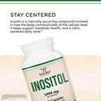 Inositol Capsules (Myo Inositol) 1000mg Health Support for Women 120 Count (No Fillers, Vegan Safe, Gluten Free) by Double Wood