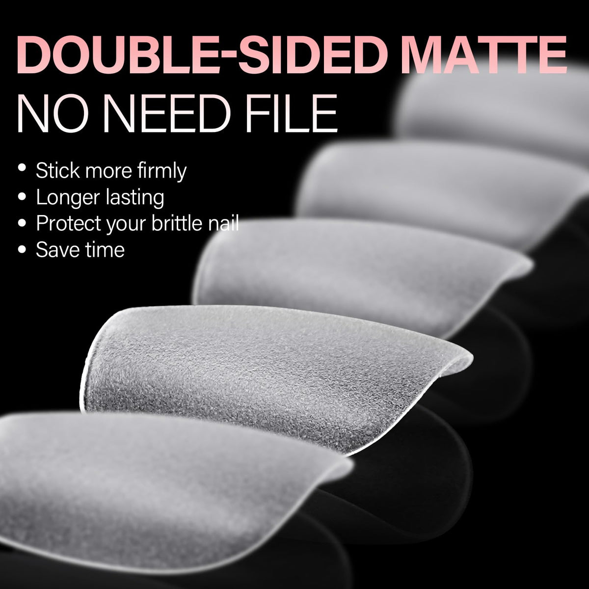 AILLSA Short Almond Nail Tips, 450PCS, double-sided matte finish for firm adhesion, protecting your nails while saving time.