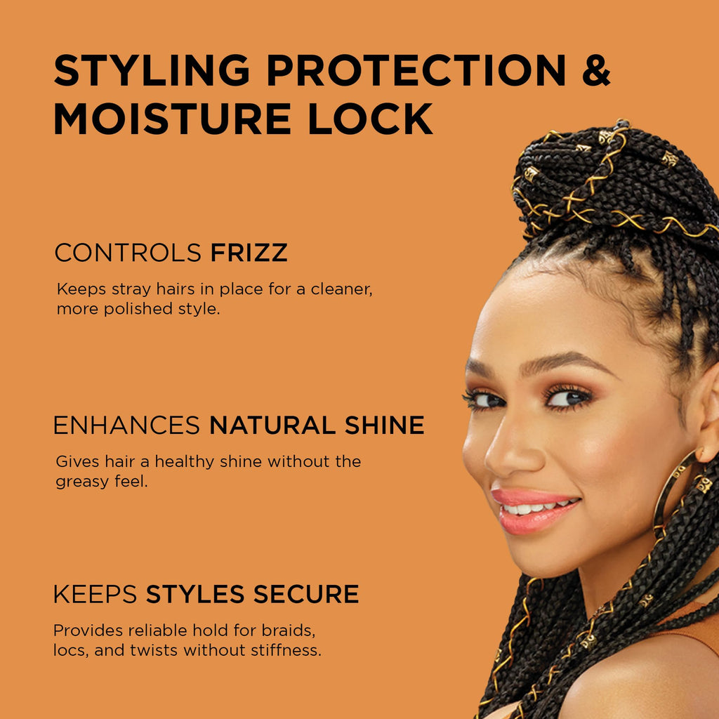 African Pride Black Castor Miracle Braid, Loc & Twist Gel, 12 Oz | Extra-hold gel for braids, locs & twists with black castor & coconut oil; smooths frizz, no flaking