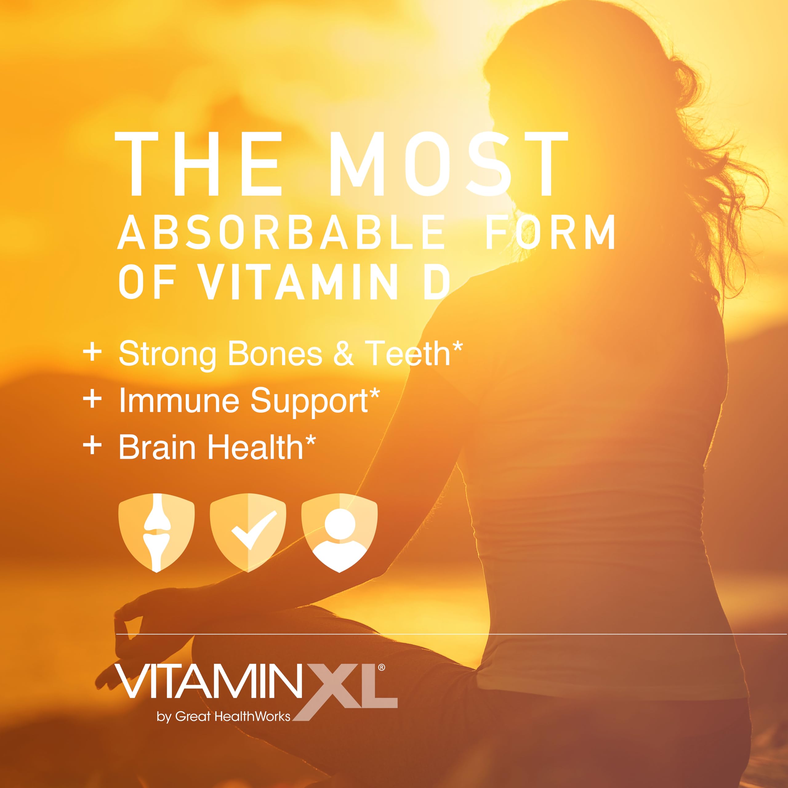 OmegaXL VitaminXL D3 High Potency Daily Vitamin D 5000 IU 30 Softgels | 125mcg, Immune Support Supplement, Promotes Healthy Muscle Function & Strong Bones, Non-GMO, Gluten-Free