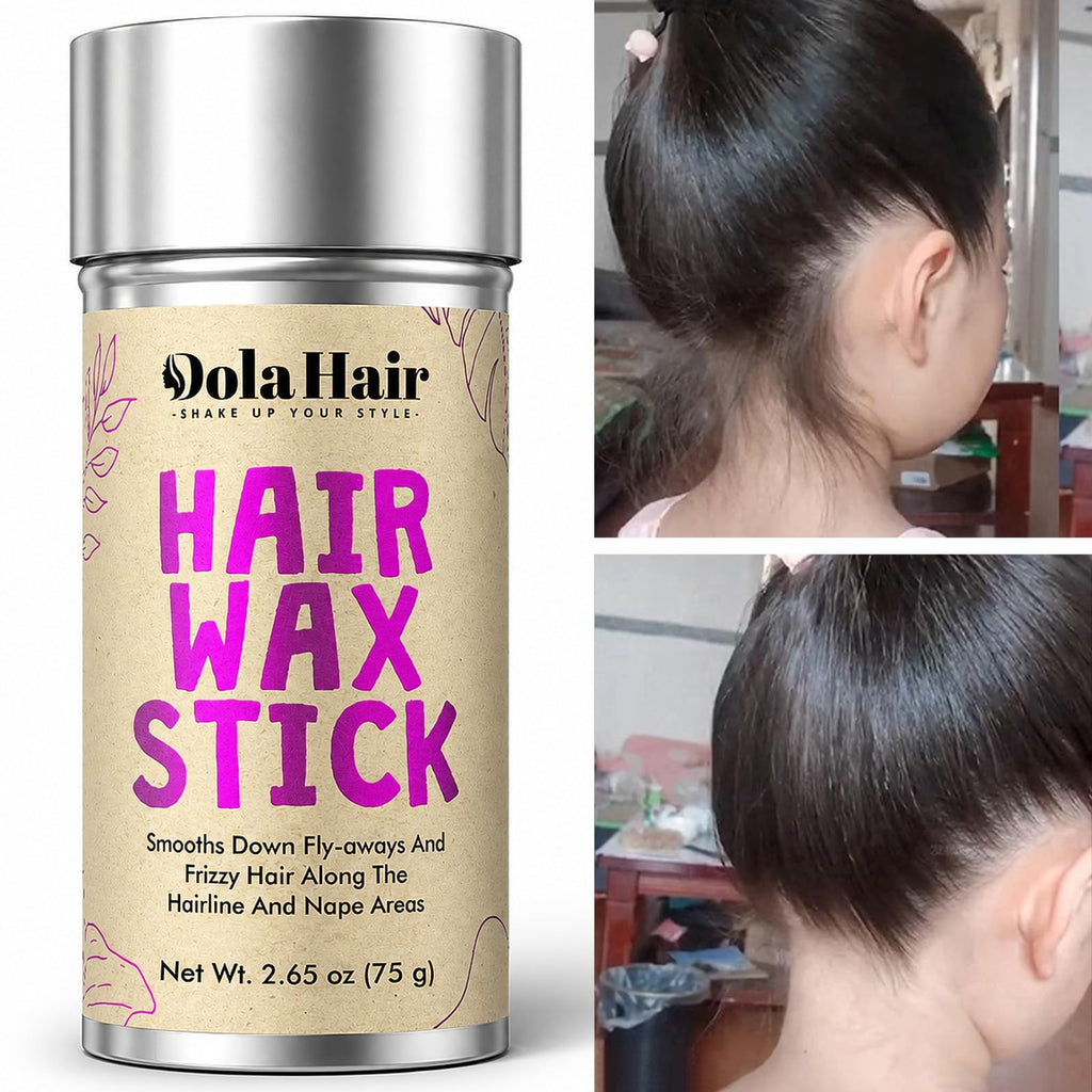 Dolahair Hair Wax Stick - Flyaway Control Styling Pomade for Kids, Women | Slick Back Hair Bun Maker and Hair Accessorie for Teen Girls (1 Pack of Wax)