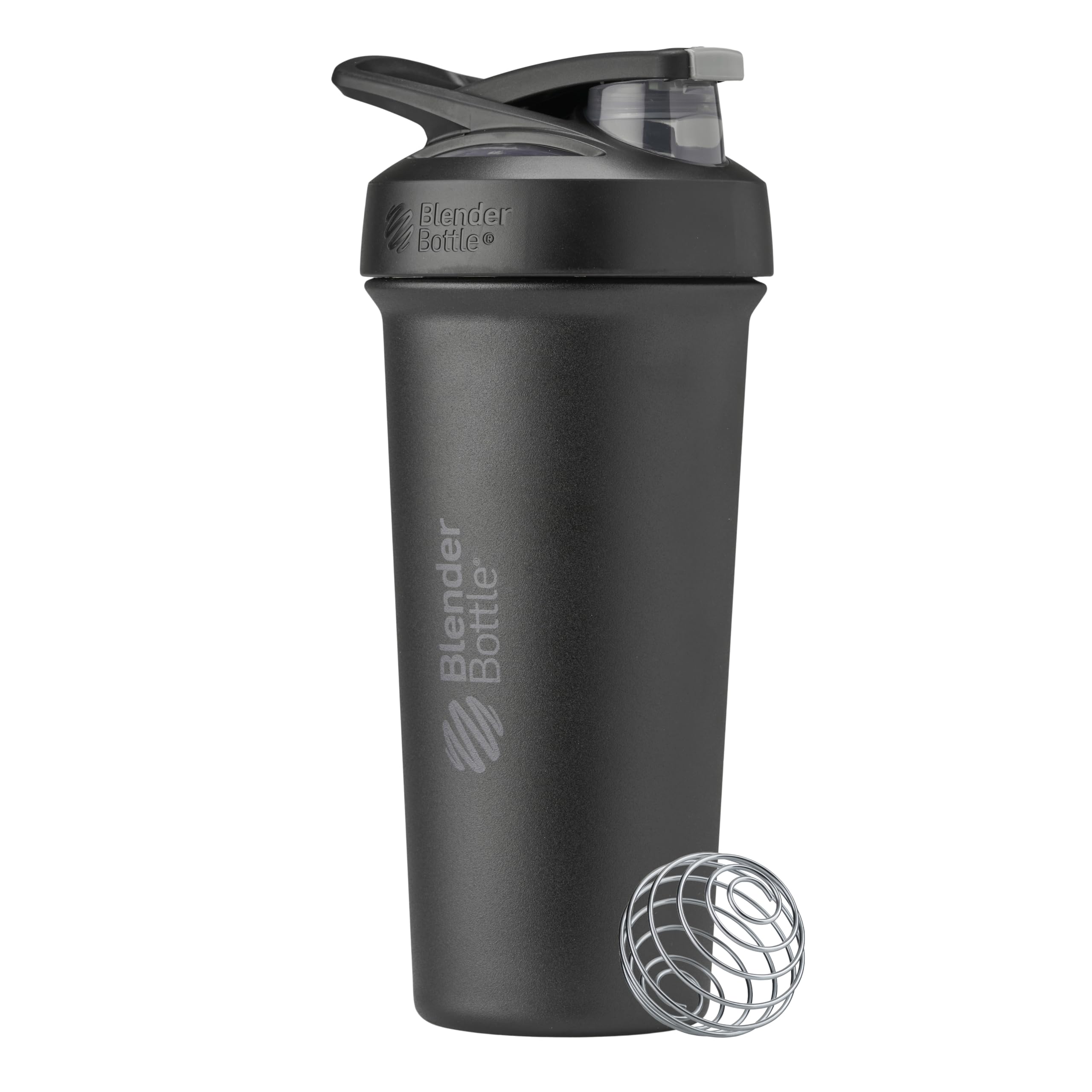 Buy now BlenderBottle Strada Shaker Cup Insulated Stainless Steel Water Bottle with Wire Whisk, 24-Ounce, Black at indiglob india