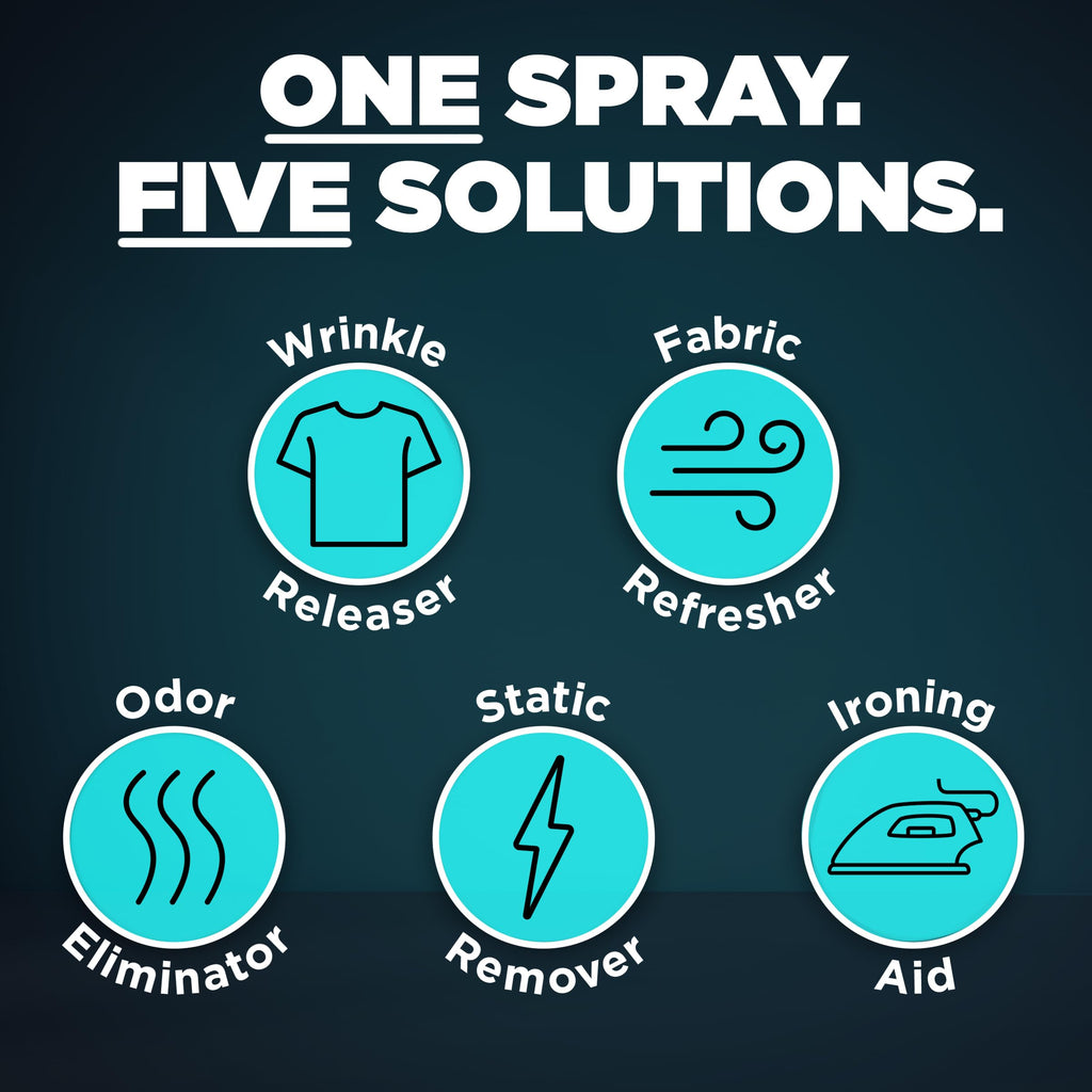Downy Wrinkle Releaser Spray, Travel Size Spray + 16.9 Fl Oz Pack of 2, All In One Formula, Removes Wrinkles, Static and Odors, Light Fresh Scent