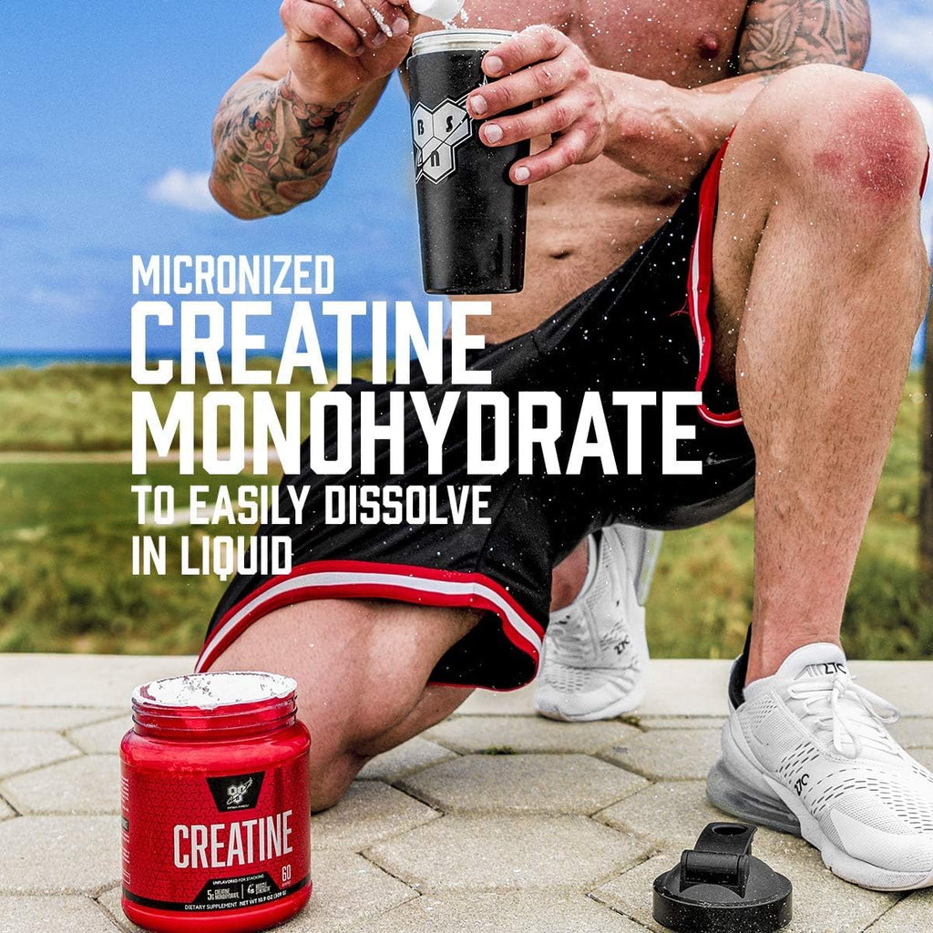BSN Micronized Creatine Monohydrate Powder, 5g per Serving, 60 Servings | Micronized Creatine Monohydrate for Muscle Building and Strength, 5000mg per Serving, Unflavored Powder