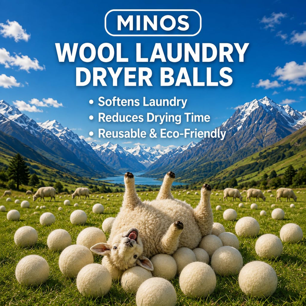 Natural Wool Dryer Balls | Reusable Natural Fabric Softener | Reduces Wrinkles & Drying Time | Large Dryer Balls is a Better Alternative to Plastic Balls and Liquid Softener| Saves Energy (Pack of 6)