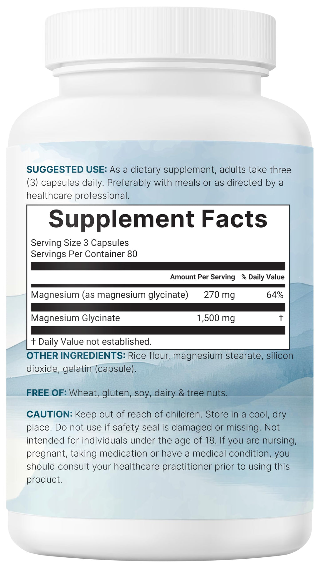 Triple Strength Magnesium Glycinate 1,500mg Per Serving, 240 Capsules | 500mg Per Capsule | Easily Absorbed Chelated Magnesium + Elemental Form | Healthy Muscle, Bones, & Mood Support | Non-GMO