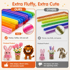 LOTWOW 1200PCS 30 Colors Pipe Cleaners Bulk, Thick Pipe Cleaner Flower Kit