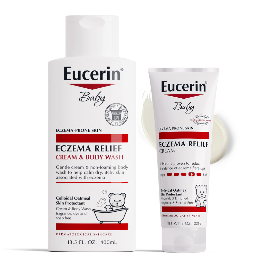 Eucerin Baby Eczema Relief Skin Care Set, Variety Pack, 2 Items