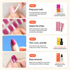 Heyhae Semi Cured Gel Nail Strips - Hey, Heart by the Ocean