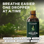 Betterbrand Mullein Drops, Alchohol-Free Lung Detox with Chlorophyll | 30:1 Mullein Leaf Tincture, Lung Cleanse, Long-Term Lung & Respiratory Health, Mullein Drops Supplement, Improved Airflow