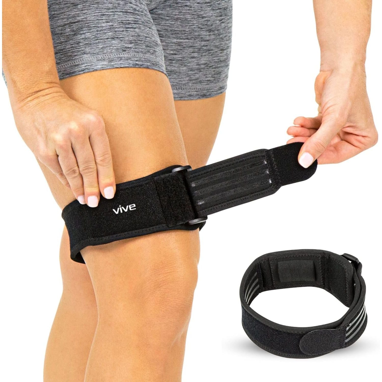 Buy now Vive IT Band Strap - Iliotibial Band Compression Wrap - Outside of Knee Pain, Hip, Thigh & ITB Syndrome Support - Neoprene Brace for Running and Exercise - Athletic Stabilizer for Men, Women at indiglob india
