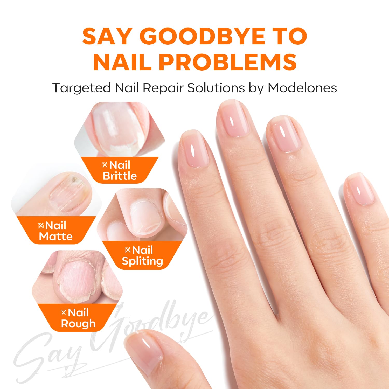 Modelones Nail Strengthener and Growth Oil, Clear Nail Repair for Damaged | Nails Hardener Extra Strong and Growth Repair Mode Gifts Strengthening Polish for Broken Nail Care Women 15ml 0.51 Fl Oz