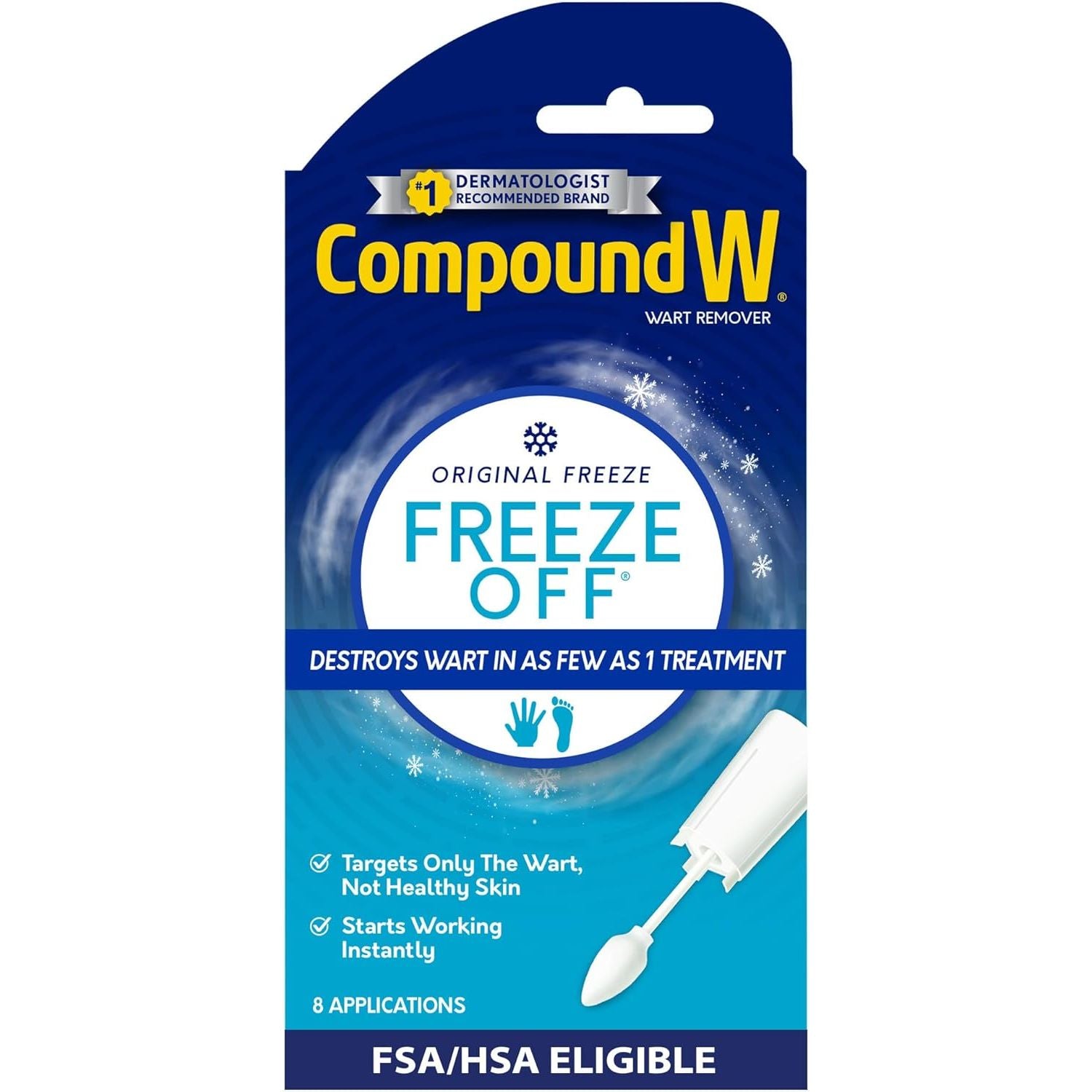 Buy now Compound W Freeze Off Advanced Wart Remover, Precision Tip Accu-Freeze Applicator, 15 Wart Removal Treatments 8 Applications at indiglob india