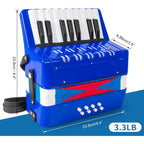 Buy now Accordion, 17 Keys Piano Accordion 8 Bass with Straps for Beginners Kids Student Educational Musical Instrument (Blue) at indiglob india