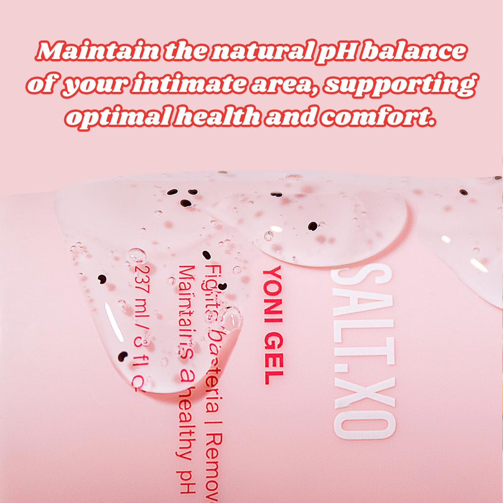 SALT.XO pH Balancing Yoni Gel Wash, Refreshing Peppermint Intimate Gel Wash for Women, pH Balance V Wash Cruelty-Free, Odor Fighting Feminine Hygiene Wash (8 Fl Oz)