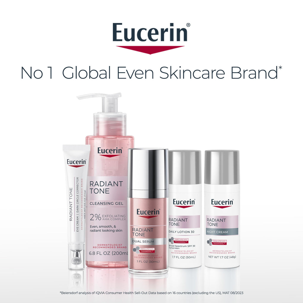Eucerin Radiant Tone Dual Serum Dark Spot Corrector, Dark Spot Serum with Thiamidol and Hyaluronic Acid, 1 Fl Oz Bottle