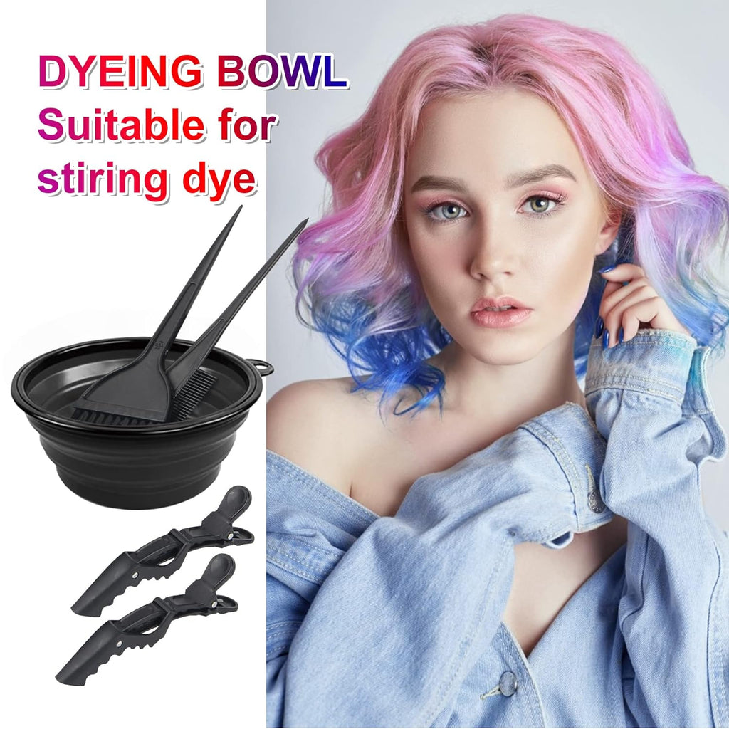 Buy now Yexixsr 5Pcs Professional Salon Hair Coloring Dyeing Kit, Hair Bleach Dit Hair Coloring Products with Hair Dye Brush, Hair Color Bowl, Hair Clips at indiglob india