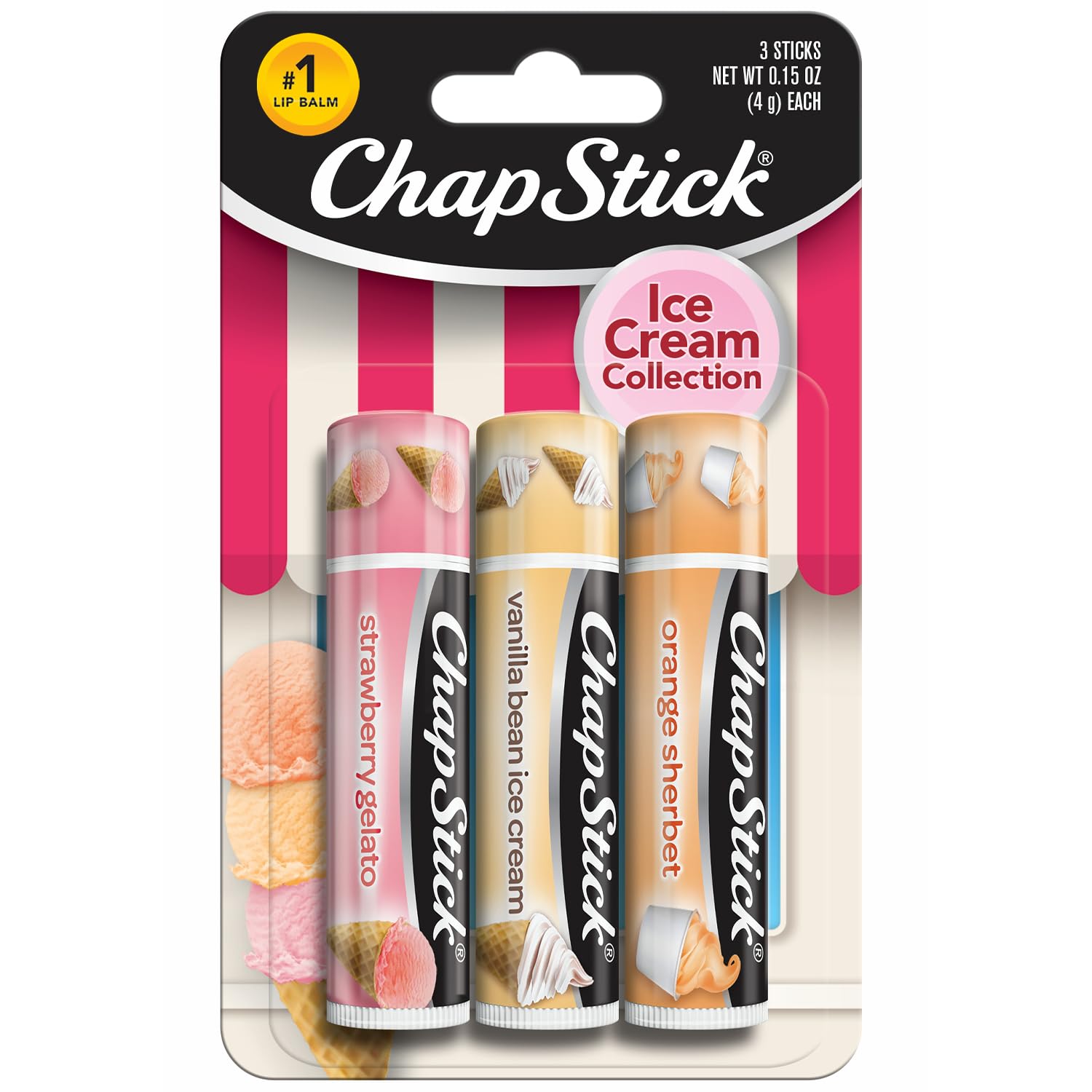 Buy now ChapStick S'more Collection Variety Pack Lip Balm Tube, Lip Care, 0.15 Ounce (Pack of 3) Strawberry, Vanilla, and Orange 3 Count (0.15 Ounce each) at indiglob india