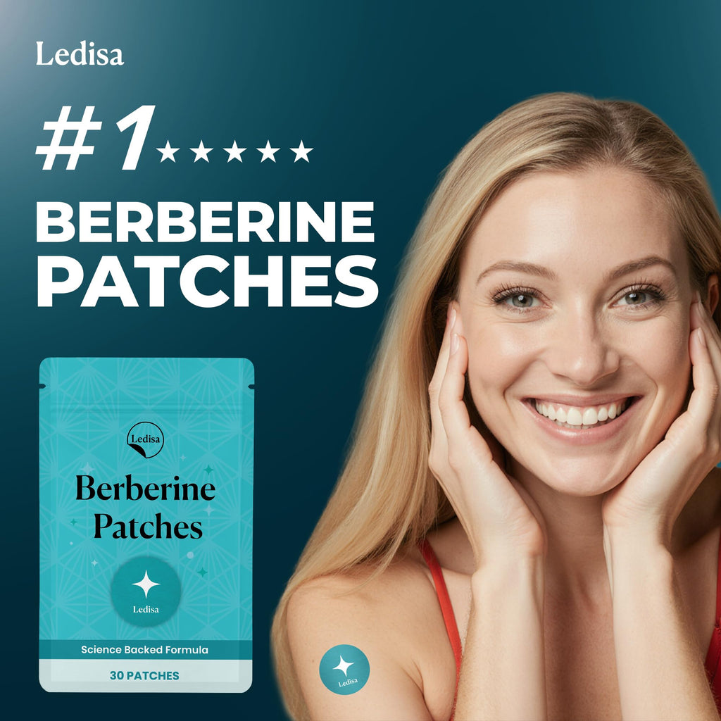 Berberine Patches | with L-Glutamine,Garcinia Cambogia & Resveratrol | For Women & Men, 30 Days Supply